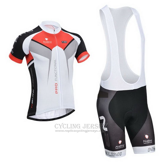 2014 Cycling Jersey Nalini Red and White Short Sleeve and Bib Short