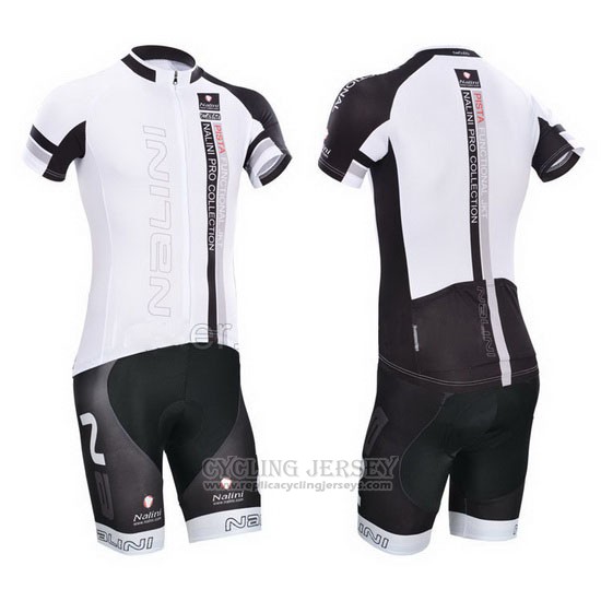 2014 Cycling Jersey Nalini White Short Sleeve and Bib Short