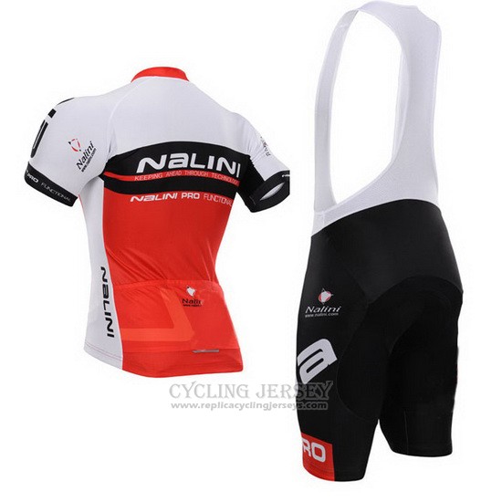 2015 Cycling Jersey Nalini Red and White Short Sleeve and Bib Short