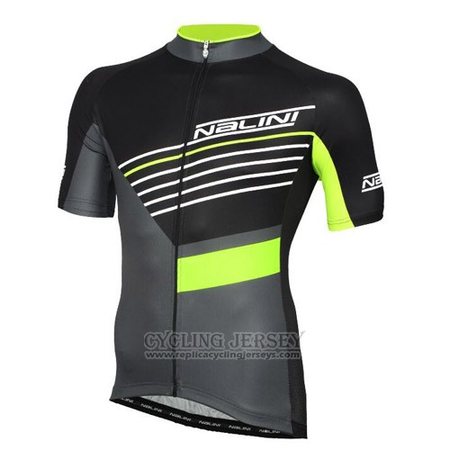 2016 Cycling Jersey Nalini Black and Green Short Sleeve and Bib Short