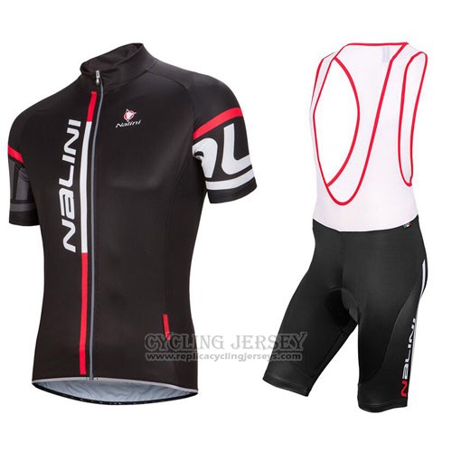 2016 Cycling Jersey Nalini Black and Red Short Sleeve and Bib Short