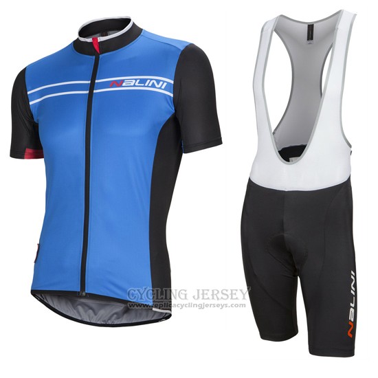 2016 Cycling Jersey Nalini Bluee and Black Short Sleeve and Bib Short