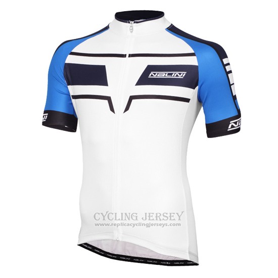 2016 Cycling Jersey Nalini Bluee and White Short Sleeve and Bib Short
