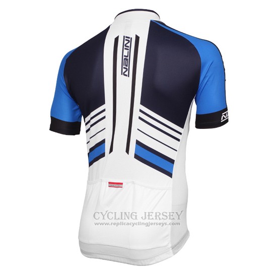2016 Cycling Jersey Nalini Bluee and White Short Sleeve and Bib Short