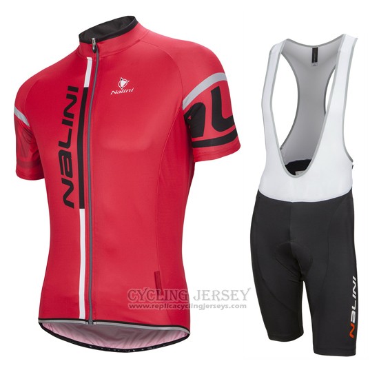 2016 Cycling Jersey Nalini Red Short Sleeve and Bib Short