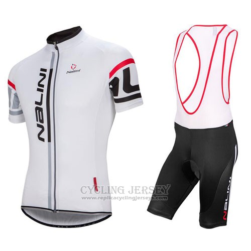 2016 Cycling Jersey Nalini White Short Sleeve and Bib Short