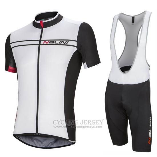 2016 Cycling Jersey Nalini White and Black Short Sleeve and Bib Short