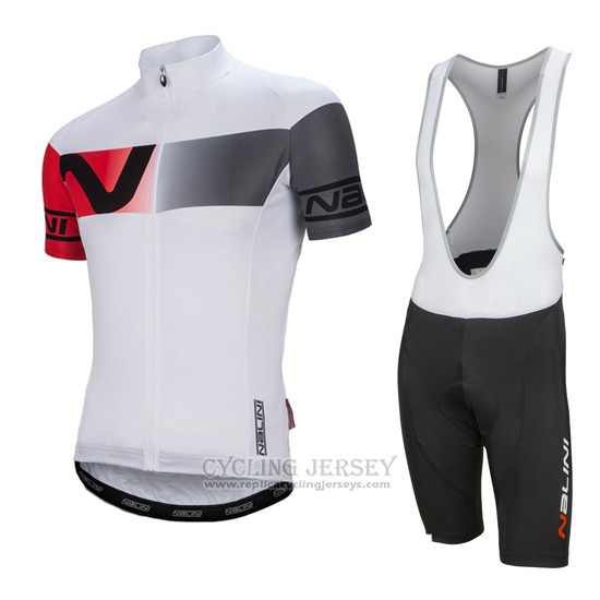 2016 Cycling Jersey Nalini White and Red Short Sleeve and Bib Short