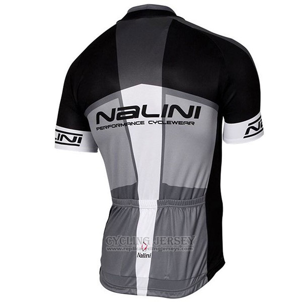 2017 Cycling Jersey Nalini Artico Gray and Black Short Sleeve and Bib Short