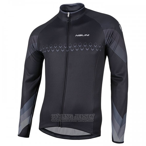 2017 Cycling Jersey Nalini Black Long Sleeve and Bib Tight