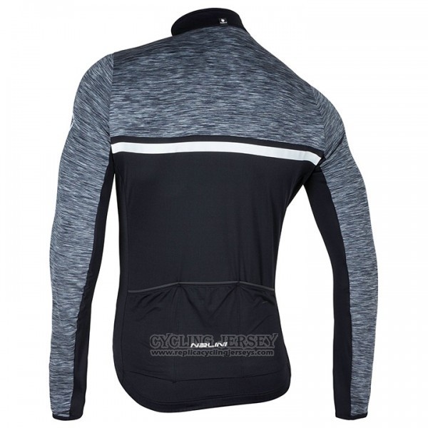 2017 Cycling Jersey Nalini Black and Gray Long Sleeve and Bib Tight