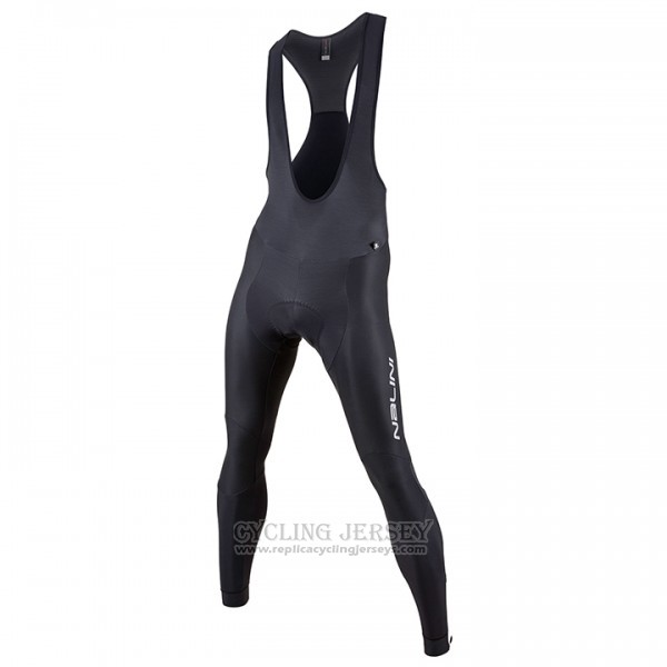 2017 Cycling Jersey Nalini Black and Gray Long Sleeve and Bib Tight