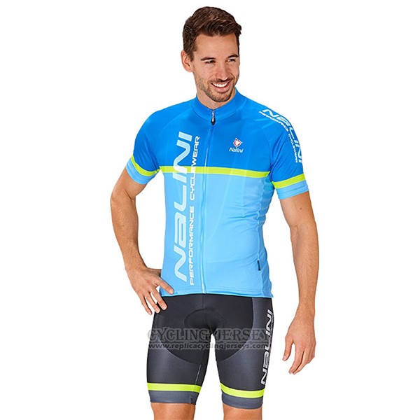 2017 Cycling Jersey Nalini Brivio Bluee Short Sleeve and Bib Short