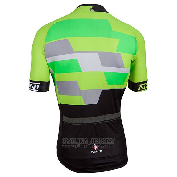 2017 Cycling Jersey Nalini Cervino Green and Black Short Sleeve and Bib Short