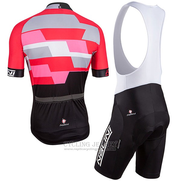 2017 Cycling Jersey Nalini Cervino Red and Black Short Sleeve and Bib Short