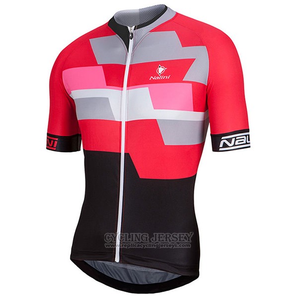 2017 Cycling Jersey Nalini Cervino Red and Black Short Sleeve and Bib Short