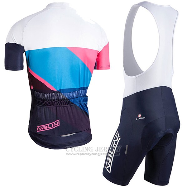 2017 Cycling Jersey Nalini Champion Bluee and White Short Sleeve and Bib Short