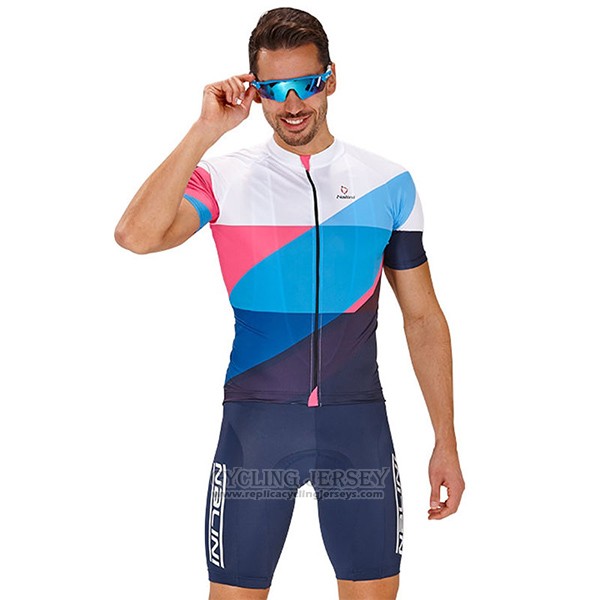2017 Cycling Jersey Nalini Champion Bluee and White Short Sleeve and Bib Short