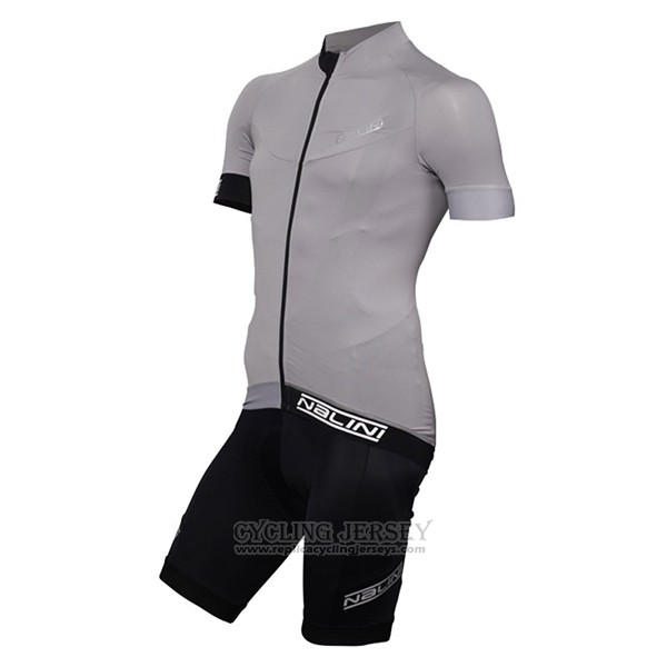 2017 Cycling Jersey Nalini Curva Slate Silver Short Sleeve and Bib Short