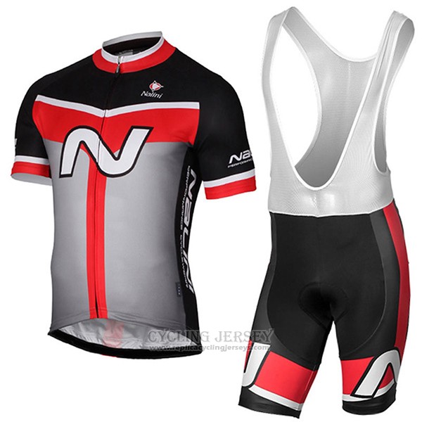 2017 Cycling Jersey Nalini Navision Black and Gray Short Sleeve and Bib Short