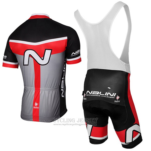 2017 Cycling Jersey Nalini Navision Black and Gray Short Sleeve and Bib Short