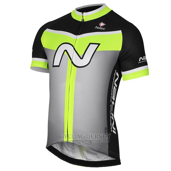 2017 Cycling Jersey Nalini Navision Green and Gray Short Sleeve and Bib Short