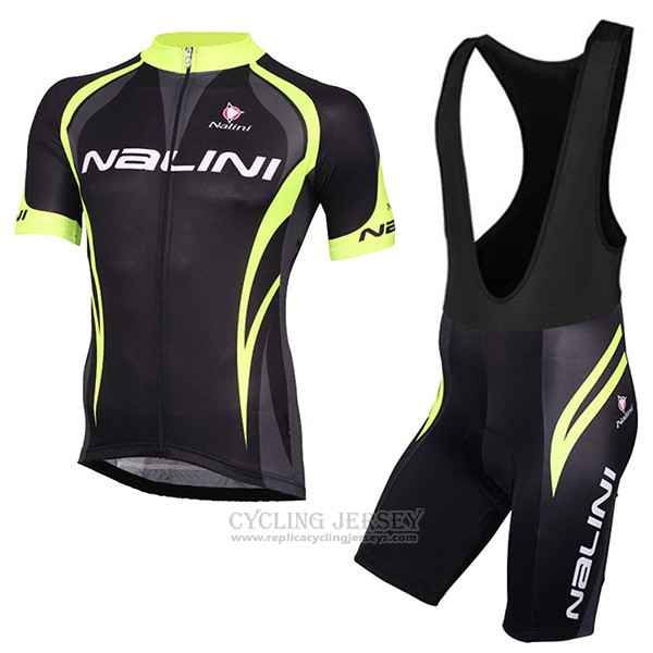 2017 Cycling Jersey Nalini Predazzo Black Short Sleeve and Bib Short