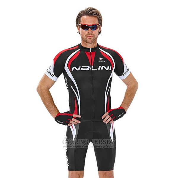 2017 Cycling Jersey Nalini Predazzo Black and Red Short Sleeve and Bib Short