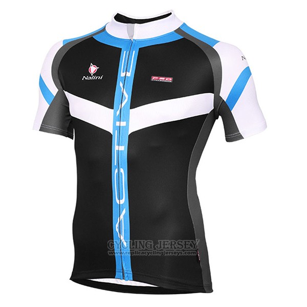 2017 Cycling Jersey Nalini Rigel Black and Bluee Short Sleeve and Bib Short