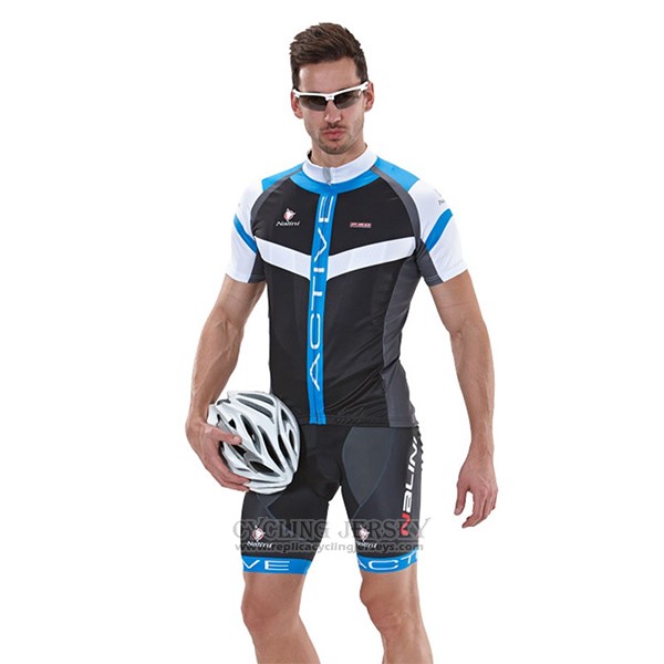 2017 Cycling Jersey Nalini Rigel Black and Bluee Short Sleeve and Bib Short