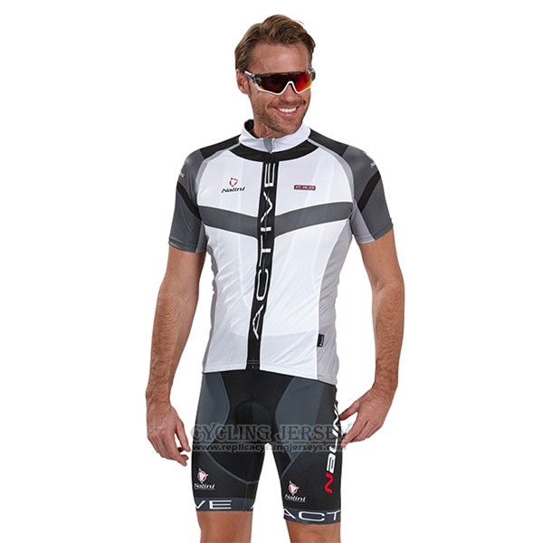 2017 Cycling Jersey Nalini Rigel White Short Sleeve and Bib Short