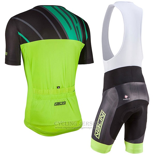 2017 Cycling Jersey Nalini Roma Black and Green Short Sleeve and Bib Short