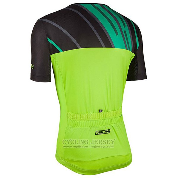 2017 Cycling Jersey Nalini Roma Black and Green Short Sleeve and Bib Short