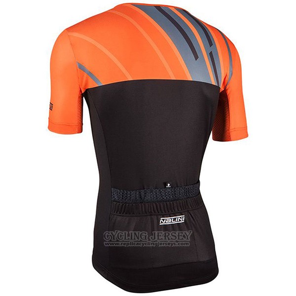 2017 Cycling Jersey Nalini Roma Black and Orange Short Sleeve and Bib Short