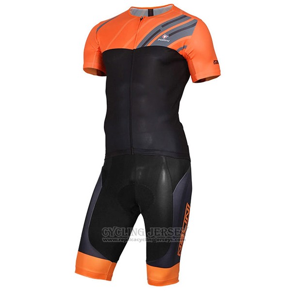 2017 Cycling Jersey Nalini Roma Black and Orange Short Sleeve and Bib Short