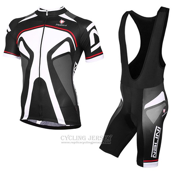 2017 Cycling Jersey Nalini Salorno Black Short Sleeve and Bib Short