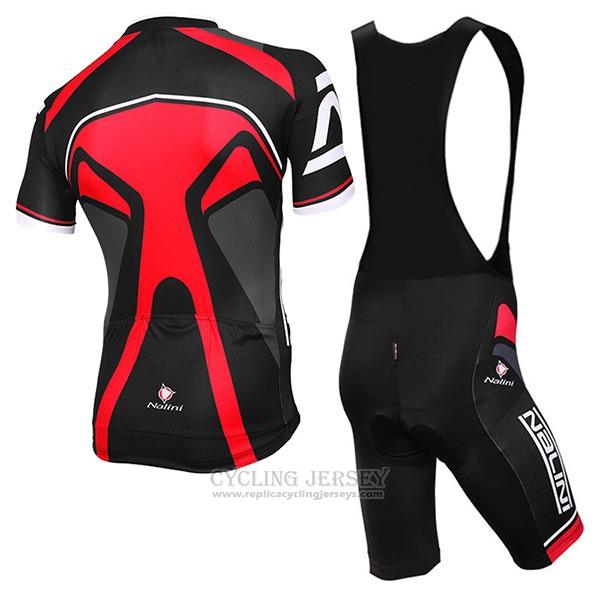 2017 Cycling Jersey Nalini Salorno Black and Red Short Sleeve and Bib Short
