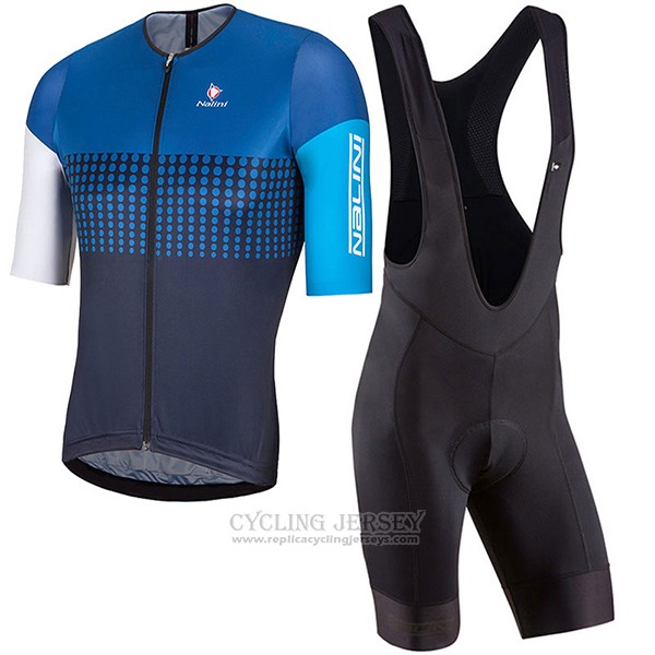 2017 Cycling Jersey Nalini Velodromo Bluee Short Sleeve and Bib Short