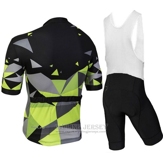 2018 Cycling Jersey Nalini Ahs Discesa Black and Green Short Sleeve and Bib Short