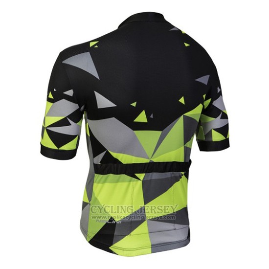 2018 Cycling Jersey Nalini Ahs Discesa Black and Green Short Sleeve and Bib Short