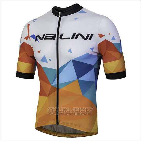 2018 Cycling Jersey Nalini Ahs Discesa White and Orange Short Sleeve and Bib Short