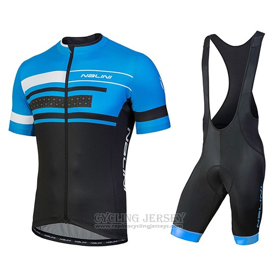 2018 Cycling Jersey Nalini Fatica Bluee Short Sleeve and Bib Short