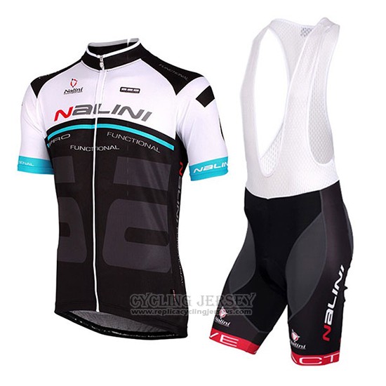 2018 Cycling Jersey Nalini White and Black Short Sleeve and Bib Short