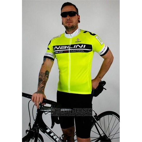 2019 Cycling Jersey Nalini Black Bright Green Short Sleeve and Overalls