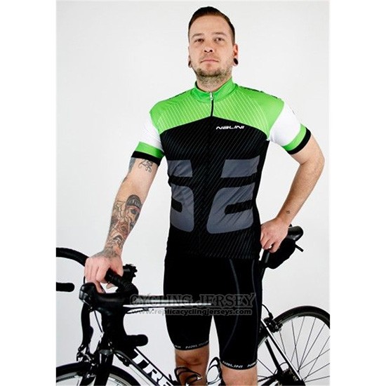2019 Cycling Jersey Nalini Green Black Short Sleeve and Overalls
