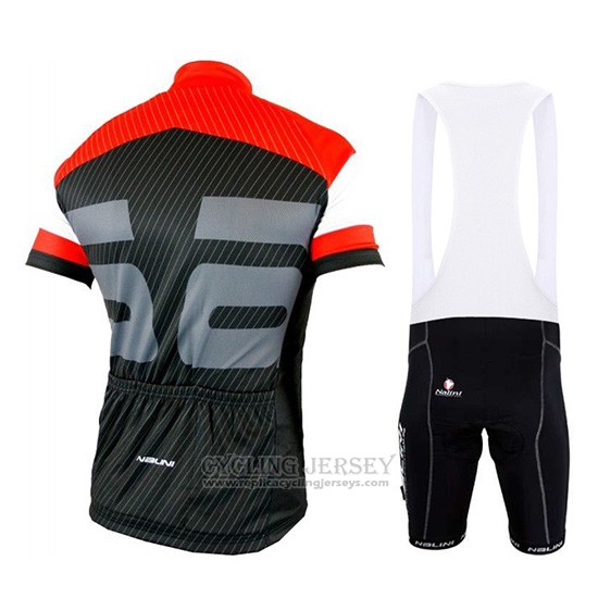 2019 Cycling Jersey Nalini Red Black Short Sleeve and Overalls
