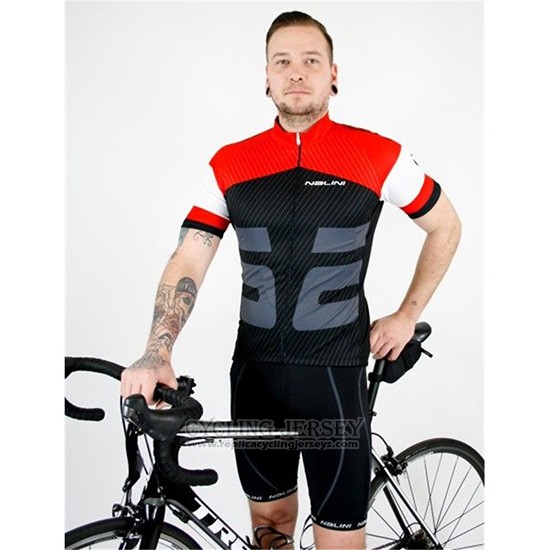 2019 Cycling Jersey Nalini Red Black Short Sleeve and Overalls