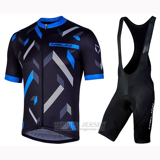 2019 Cycling Jersey Nalini Descesa 2.0 Black Bluee Short Sleeve and Bib Short