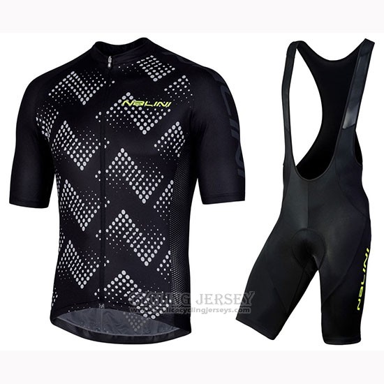 2019 Cycling Jersey Nalini Podio 2.0 Black Manica Short Sleeve and Bib Short