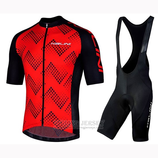 2019 Cycling Jersey Nalini Podio 2.0 Black Red Short Sleeve and Bib Short